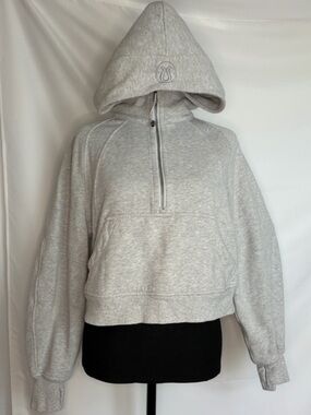 GREY LULULEMON SCUBA OVERSIZED HALF-ZIP HOODIE